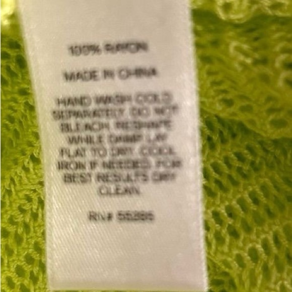 Express Mesh Neon Yellow Lime Dolman Summer Sweater 3/4 Sleeve Boat Neck Cape XS - Picture 6 of 8